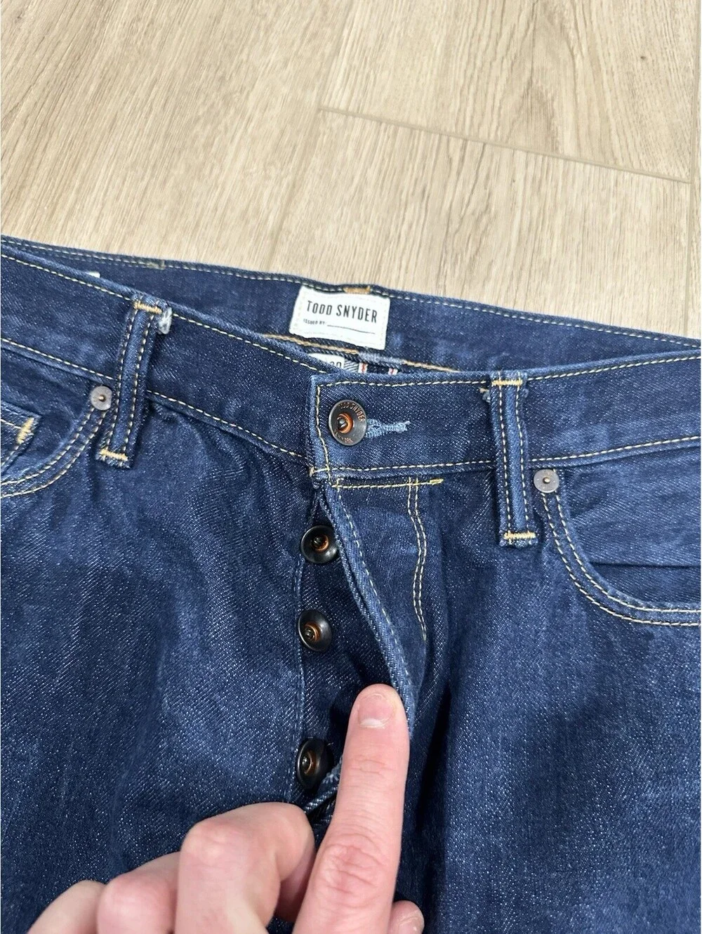 Todd Snyder Selvedge Jeans 32x29 Blue Slim Raw Denim 12.5 Oz Cotton
